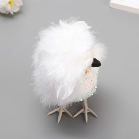 Fluffy "Slovy in sparkles" white 9x11x16 cm-3