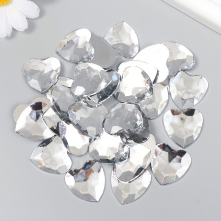 Decor for creativity Plastic "Rhubates heart. Transparent" set of 30 pcs 2.5x2.5 cm-2