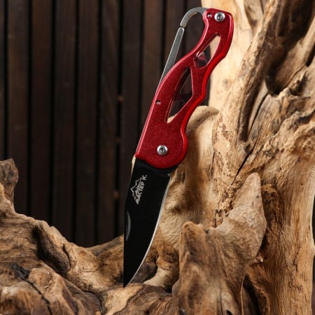 Folding knife "Red Dragon" 15cm, blade 62mm/1mm, with carbine, mix