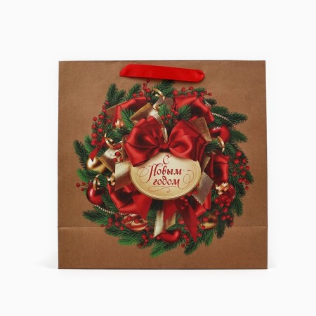 Craft square “New Year's Wreath”, 30 x 30 x 12 cm, New Year-3