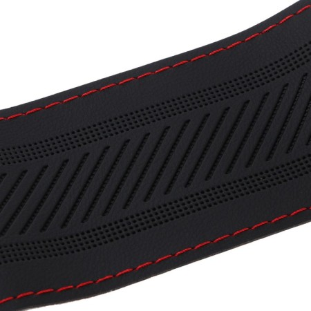 Torso steering wheel, 38 cm, artificial leather, pattern, red thread-1