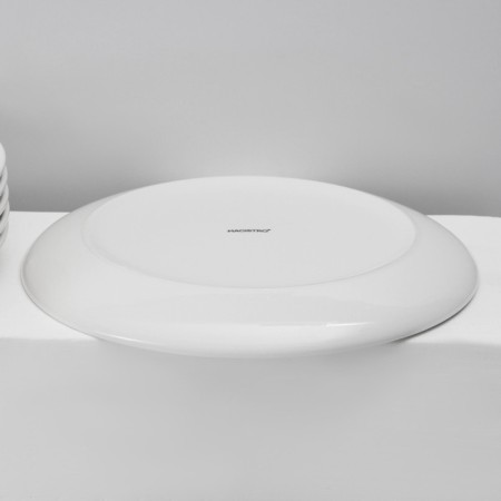 A set of plates of porcelain dining Magistro Mien, 6 objects: D = 26.3 cm, white color-3