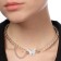 Choker "Butterfly" with a chain, white color in silver, l = 40 cm