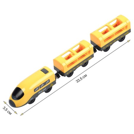 Toy train "My city", 3 items, on batteries, yellow-6