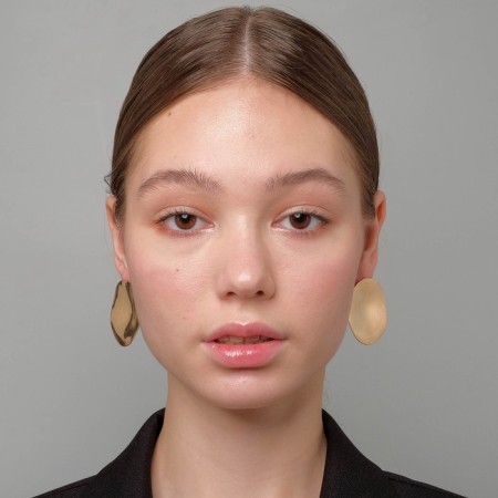 Earrings Metal "atmosphere" solo, color pink gold-3