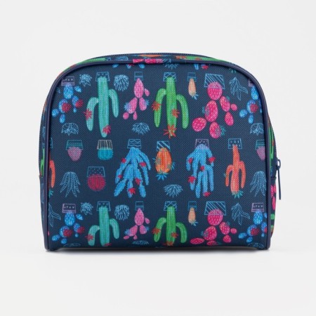 Lightning cosmetic bag, external pocket, blue color-1