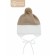 A cap on ties with a pompom Children's Amarobaby Pure Love Wind, with a lining, size 42-44 cm, beige color