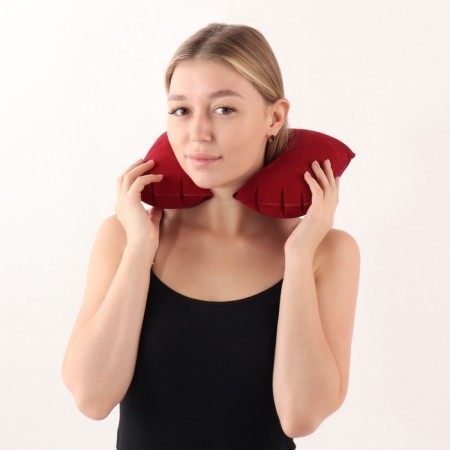 Pillow for the neck is road, inflatable, 42 × 27 cm, color mix-3