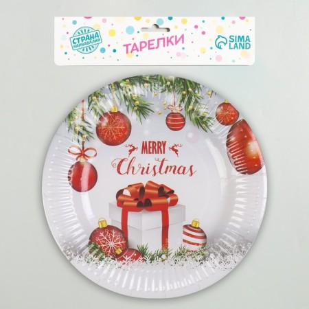 Paper plate "Happy New Year", set of 6 pcs.-1