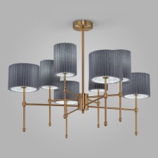 Ceiling Lamp EUROSVET NOTTURNO 60162/8, E14, 8x40W, 840x840x640 mm, brass color