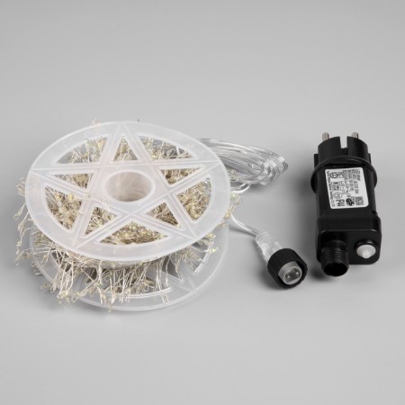 Garland "Mishura" 20 m Rosa, IP44, silver thread, 600 LED, 8 modes, glow of Multi, 18 V-3