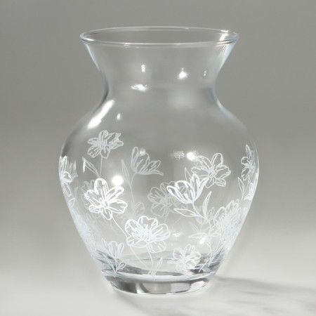 Vase for flowers "Flowers" glass, transparent, 26 cm.-2