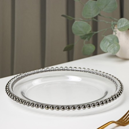 Black dinetered “Orbit” plate, d = 27 cm, the color of the boot is gray-1