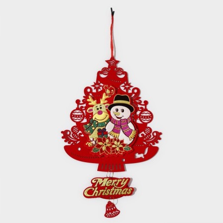 Decorative decoration (suspension) "New Year tree with friends" 40.5x25.5 cm-1