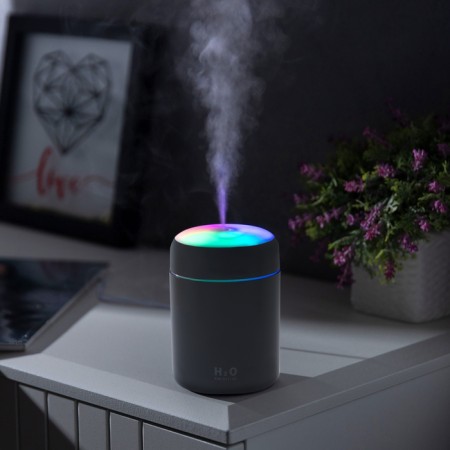 Moisturizer HM-3, ultrasonic, 0.3 l, 2 W, backlight, USB (included), gray