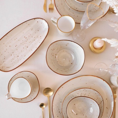 Porcelain Oval Magistro Mediterana, 33.5 × 17cm, beige color-6
