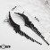 Earrings "Kuffs" Wings, black color in silver