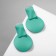 Earrings Metal "brightness" geometry, mint color