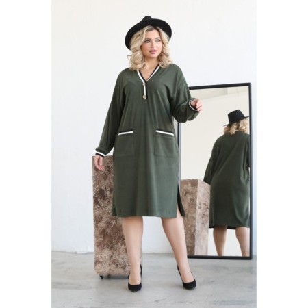 Women's dress, size 56, khaki color-8