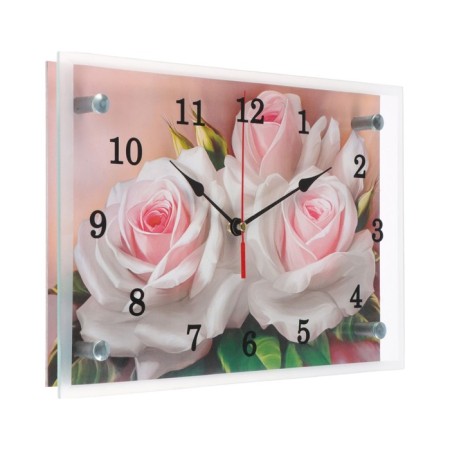 Carty clock is wall-mounted, interior "roses", silent, 30 x 20 cm-3