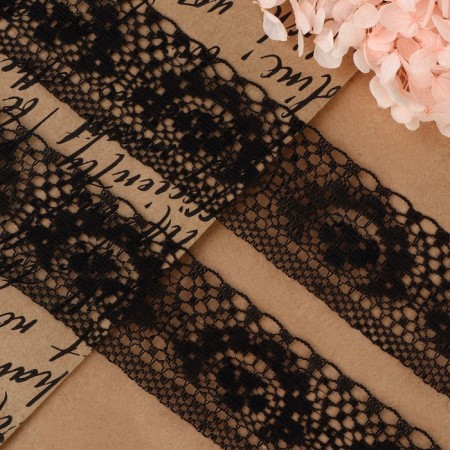 Capricon lace, 35 mm × 10 ± 1 m, black color-1