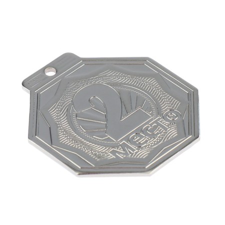Prize medal "2 place", d = 5 cm., Silver color-3