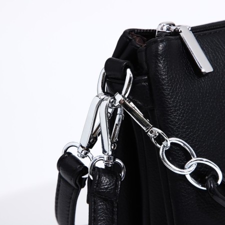 Bag Cross-Bodi with a zipper, black color-4