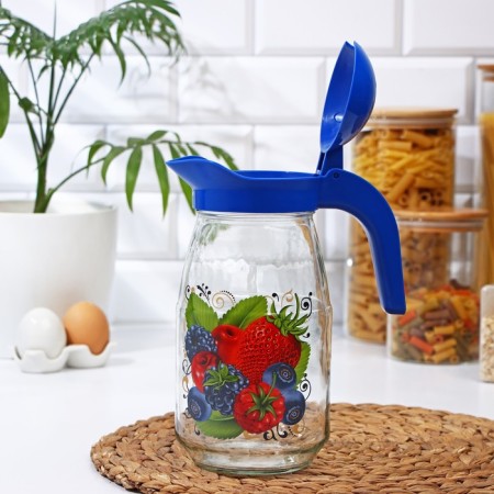 A jug with a lid "Berry Fresh", glass, 1.5 l, with a lid-2