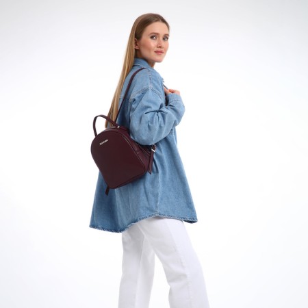 Women's backpack city, Textura, burgundy color-8