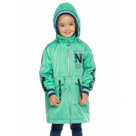 Raincoat for girls, height 92 cm, green color