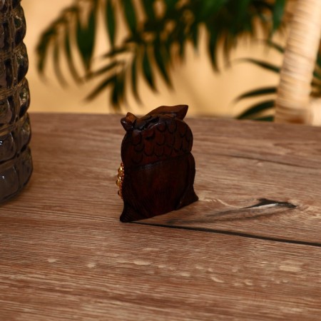 Souvenir "owl" wood 8 cm-1