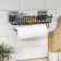 A shelf for lips and detergent, with a holder for towels, for Velcro, black color