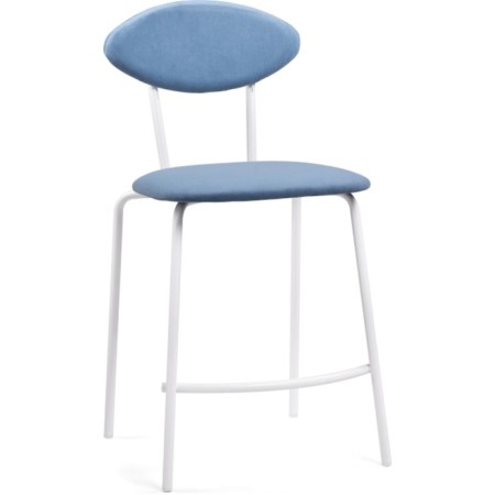 Metal Coom Coum Coum Metal/Velur, White/Blue 47x54x95 cm