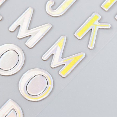 Plastic sticker "English alphabet and numbers. Overflow" 31x14 cm-1