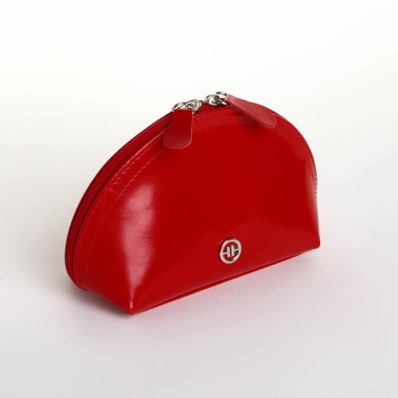 Cosmetic bag at the zipper textura, red color-3