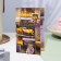 Postcard "Happy Birthday!" Congrev, embossing, yellow car, 12.5 x 19.4 cm