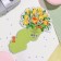 Mini-postcard "March 8" glitter, daffodils, 16.5x10 cm