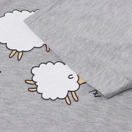 Female home set (T-shirt, shorts) "lamb", light gray color, size 46-2