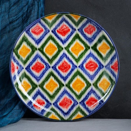 Set of Tea Rishtan Ceramics "Atlas No. 2", 9 items (kettle 1l, Piala 0.3l), mix-9