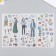 Stickers for creativity Paper "Girls and their hobbies" set of 3 sheets 10x20 cm