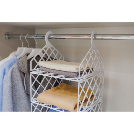 Hanger - shelf, 80 × 29 × 29 cm, 4 small shelves, white color-3