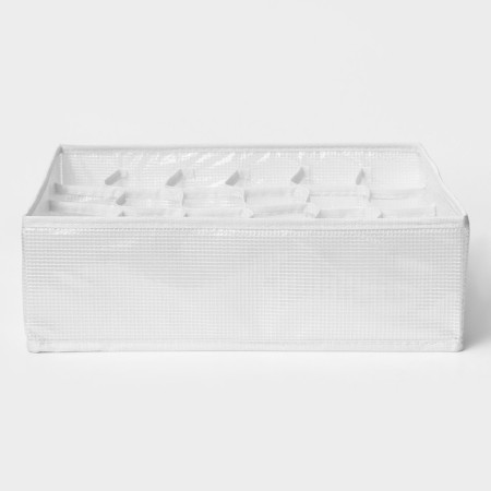 Organizer for storing linen LadOM, 24 cells, 32 × 32 × 10 cm, white color-5