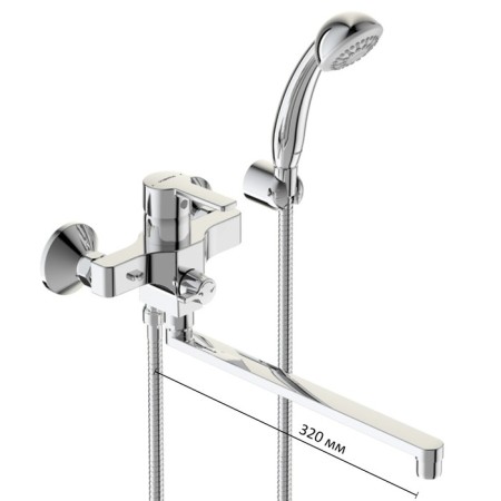 Vidima bathtub "Visimauno", flat spill 320 mm, chrome