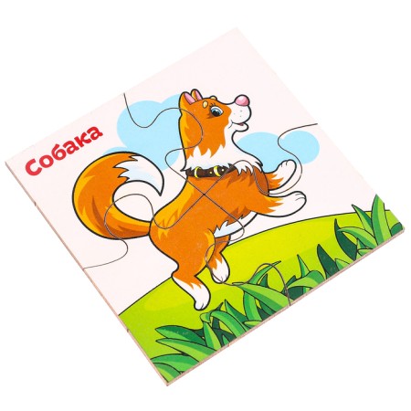 Developing puzzles made of wood "Pets" element: 5x5 cm-2