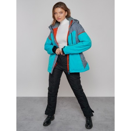 Ski jacket female, size 52, turquoise color-13