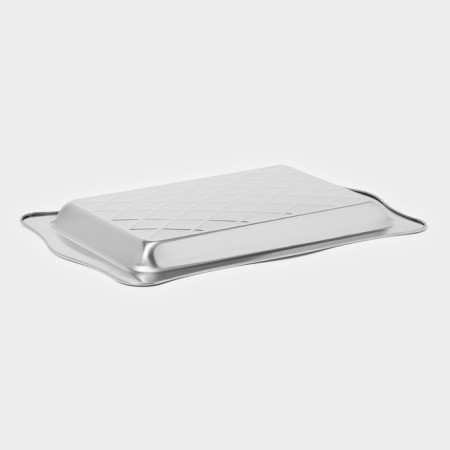 Stainless steel tray, 42 × 28 × 3 cm, silver color-3