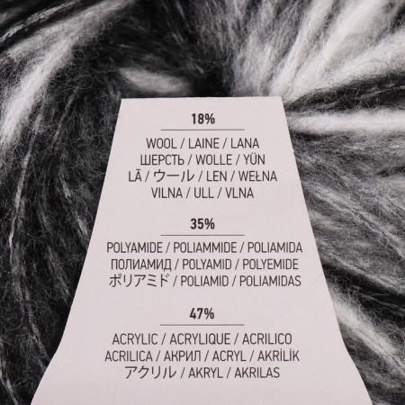 Rindrops yarn 18% wool, 35% polyamide, 47% acrylic 115m/50g (2913 black and white)-3