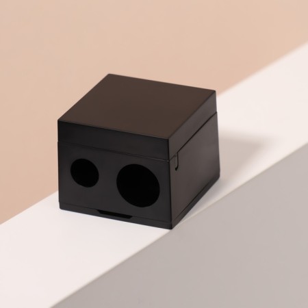 Cosmetic sharpener, with a lid, double, black color-4