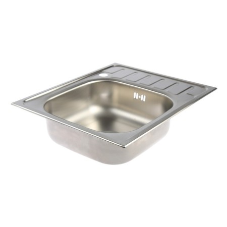 Kitchen sink "Vladiks", cut, with a siphon, 58x48 cm, left, stainless steel 0.6 mm-1