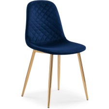 Stol on a metal frame DABL Metal/velor, gold/blue 45x51x86 cm